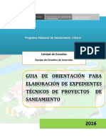 Guía de orientación para elaboración de expedientes técnicos de proyectos de saneamiento  