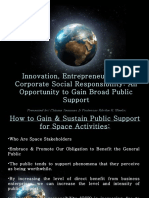 Innovation, Entrepreneurship & Corporate Social Responsibility: An Opportunity To Gain Broad Public Support