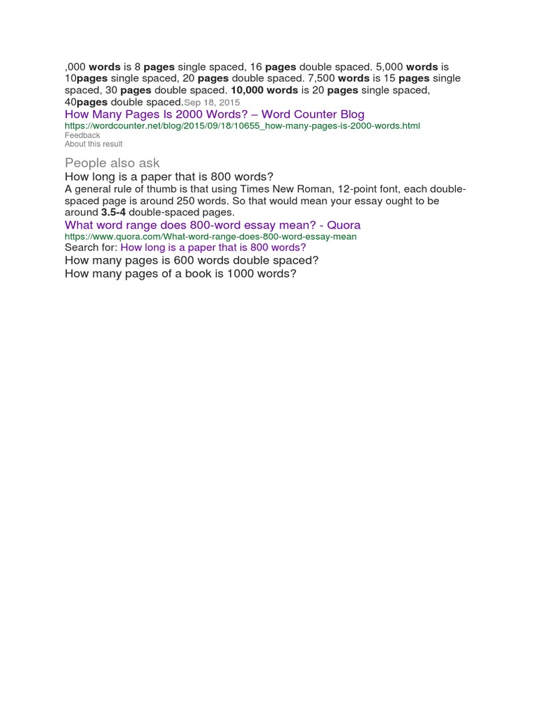 People Also Ask How Many Pages Is 2000 Words? Word Counter Blog PDF