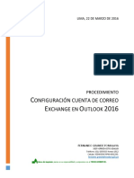 Procedimiento Configuración Cuenta de Correo Exchange en Outlook 2016