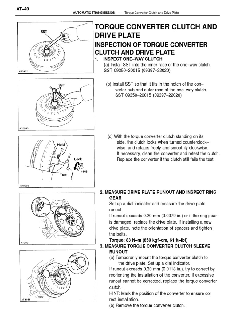 Inspection of Torque Converter Clutch and Drive Plate PDF