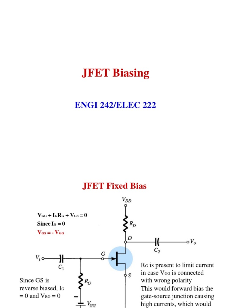 JFET Biasing Techniques Overview | PDF | Mosfet | Electrical Engineering