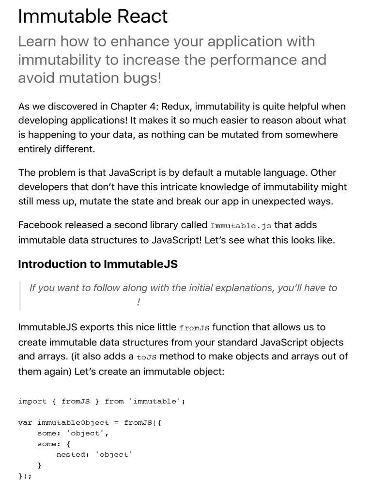 05 Immutable React PDF Java Script Computer Data