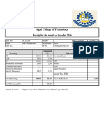 Agni College of Technology: Payslip For The Month of October 2016