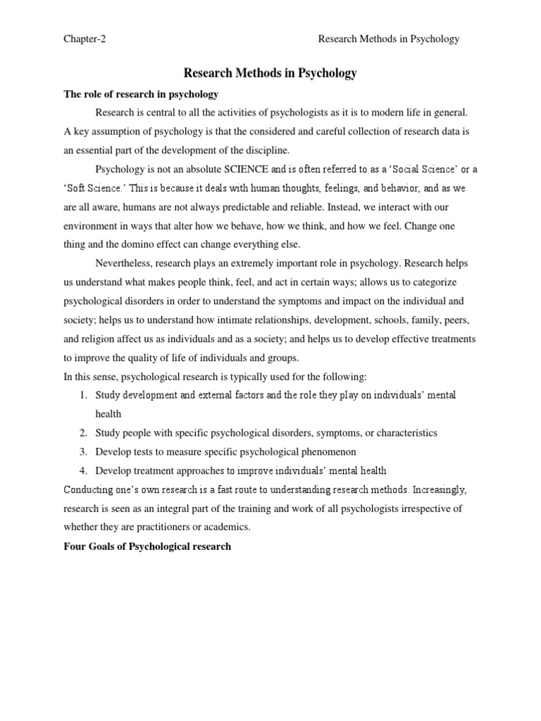 Ch-2 Research Methods in Psychology | Experiment | Survey Methodology