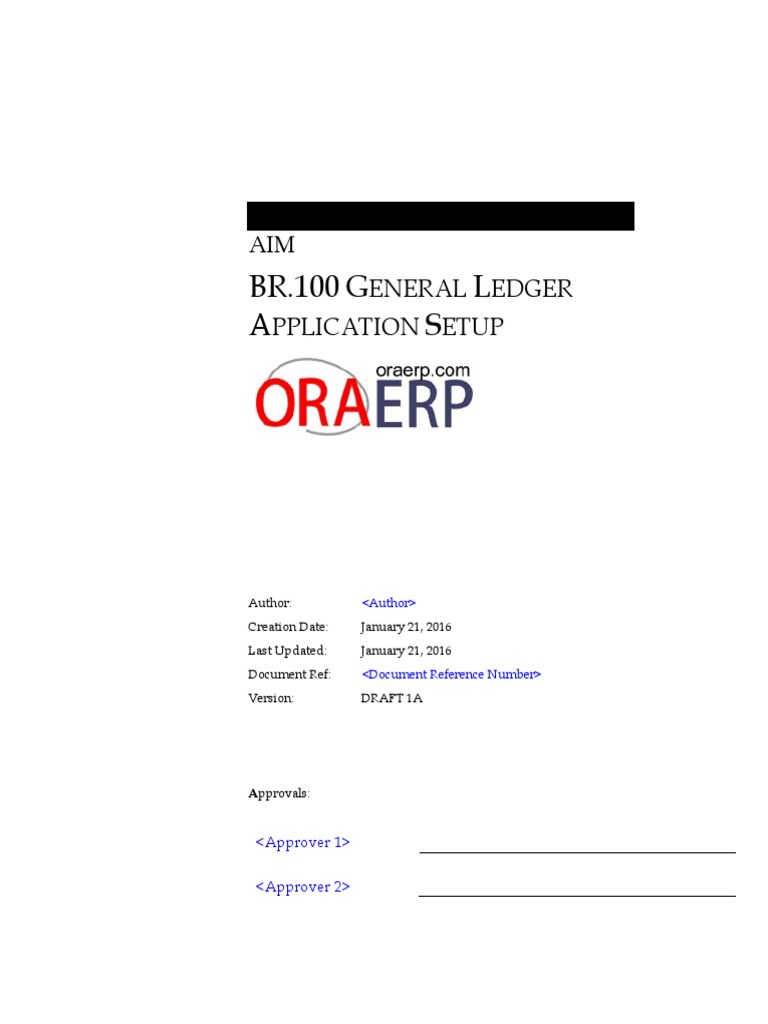 General Ledger Application Setup Guide | PDF | Debits And Credits ...
