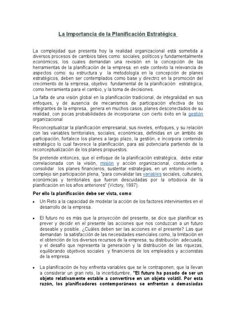 Planificación Estratégica Efectiva | PDF | Planificación estratégica ...