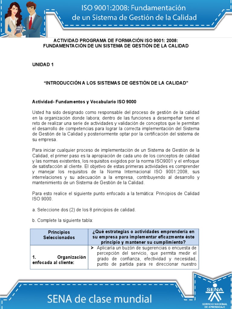 Fundamentos del Sistema ISO 9001:2008 | PDF | Gestión de la calidad ...
