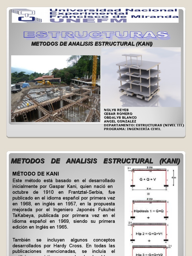 ESTRUCTURAS - METODO KANI (EXPOSICIÓN).ppt | Rigidez | Ingeniería mecánica