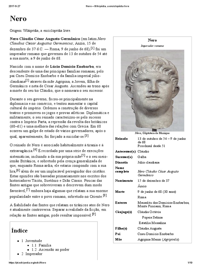 Nero: Imperador Romano e Sua História | PDF | Nero | Cláudio