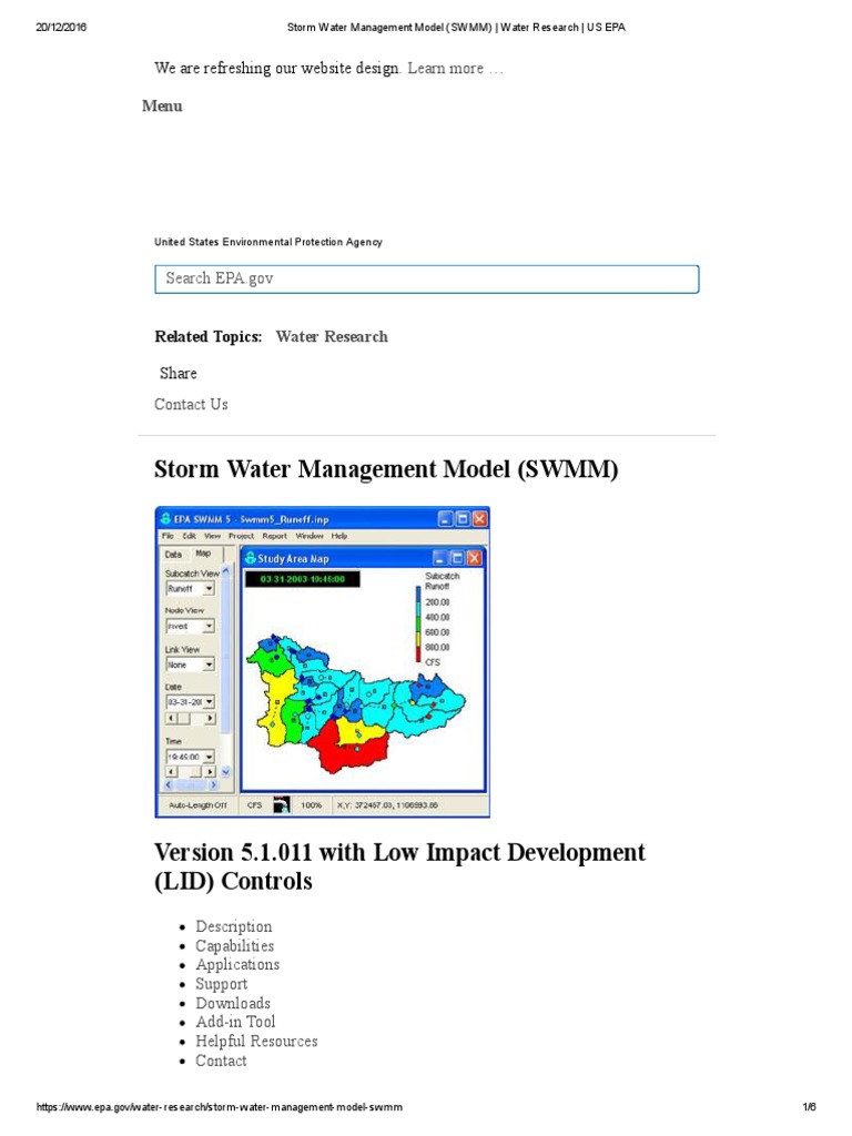 SWMM: Storm Water Management Model | PDF | Stormwater | Water And The ...