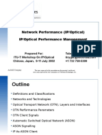 Network Performance (IP/Optical) IP/Optical Performance Management