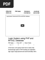 Making Login Menu With PHP and mySQL