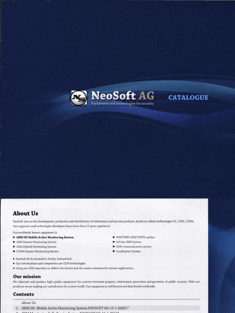 NeoSoft GSM Monitoring Solutions Overview | PDF | Gsm | Mobile Phones