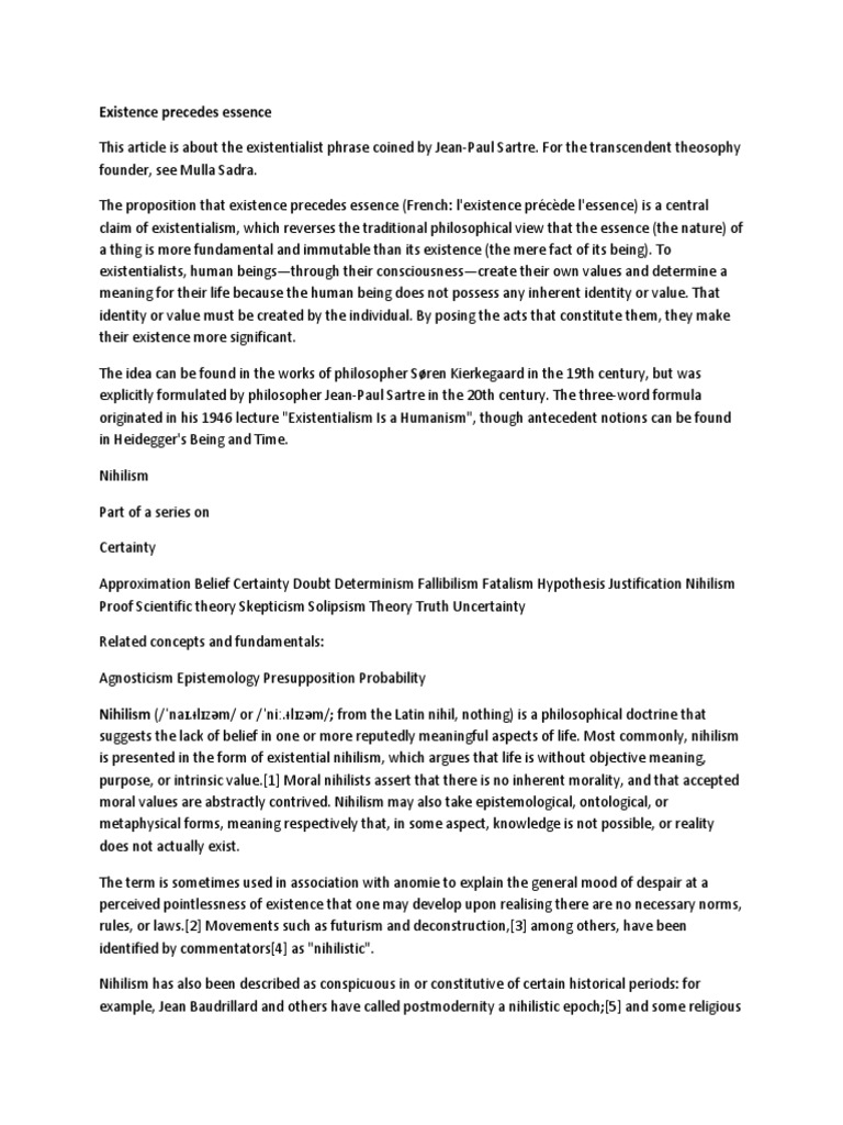 Essence of existence essay picture