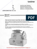 Brother MD-601, MD-611 AC Servomotor Instruction Manual