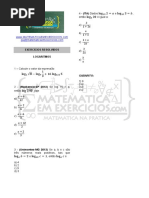 Exercícios Resolvidos Logaritmos Professor Gui