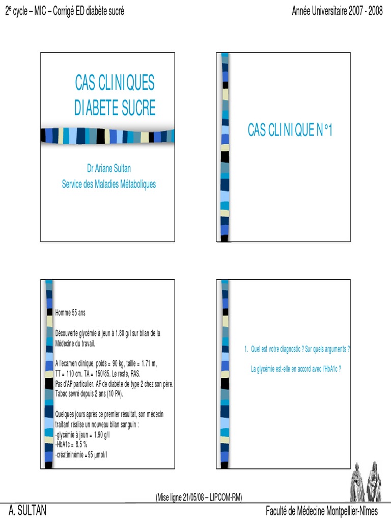 Diagnostic et prise en charge du diabète | PDF | Diabète de type 2 ...