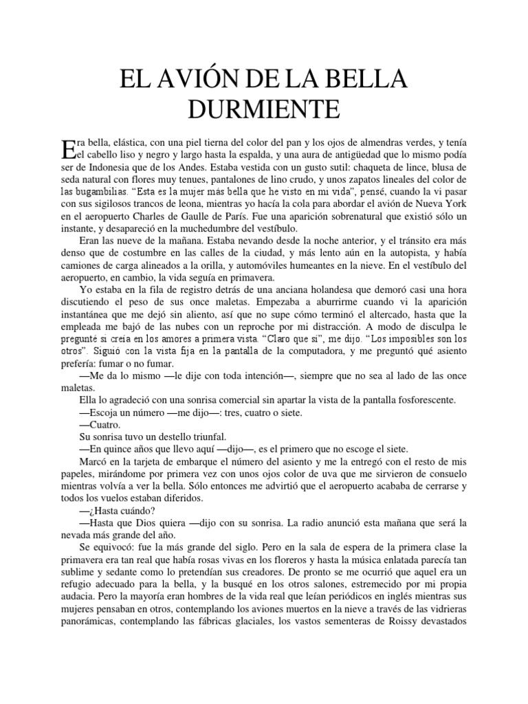 Gabriel García m. El Avión de La Bella Durmiente