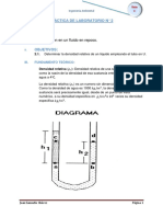 Determinación de la densidad relativa de un líquido con tubo en U