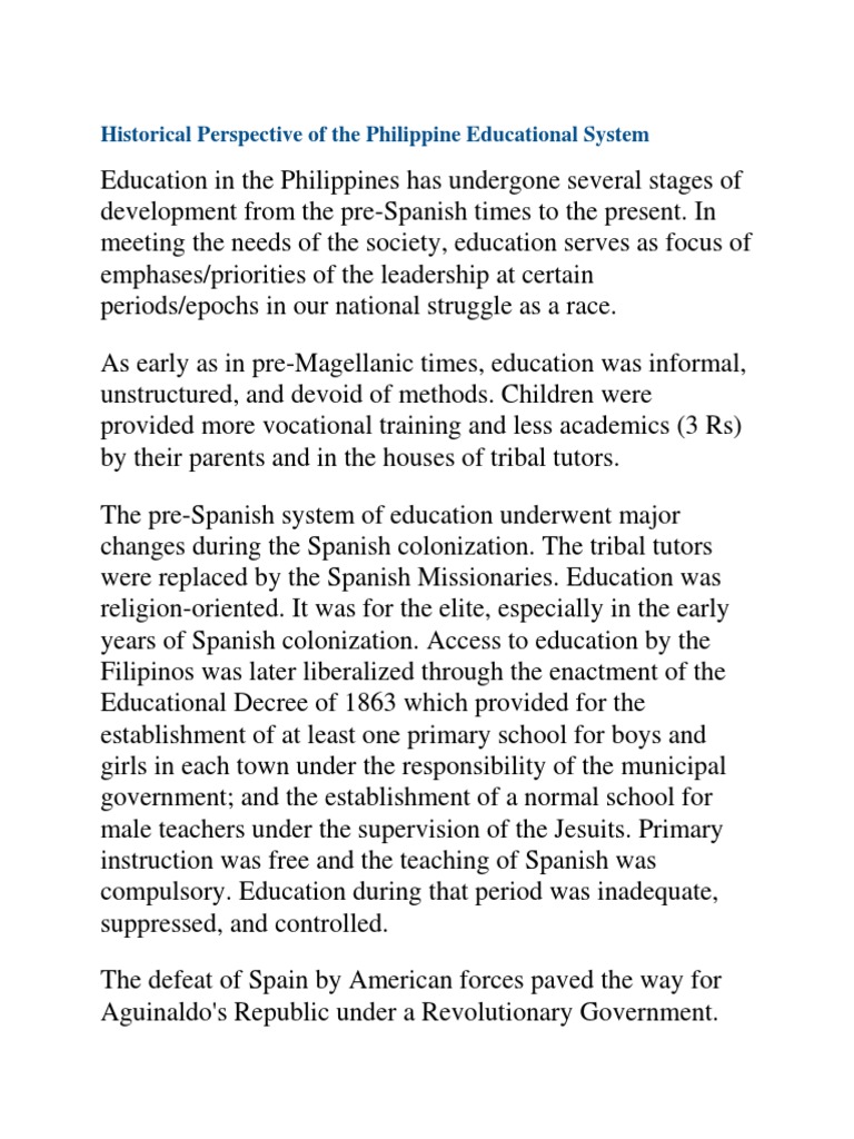 Evolution of Philippine Education System | PDF | Government | Philippines