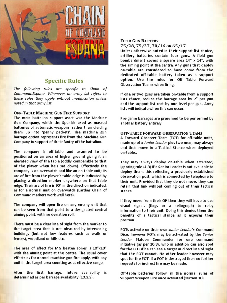 Spanish Command Rules for CoC | PDF | Armoured Fighting Vehicles ...