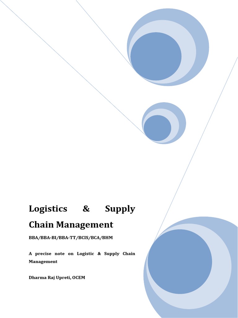 Logistics & Supply Chain Management Bba/BbaBi/BbaTt/Bcis/Bca/Bhm