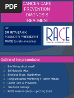 Presentation of DR Rita Banik, Founder President of 'RACE To Rein in Cancer'