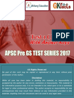 APSC Pre GS Test Series - Test 1 With Answer Key