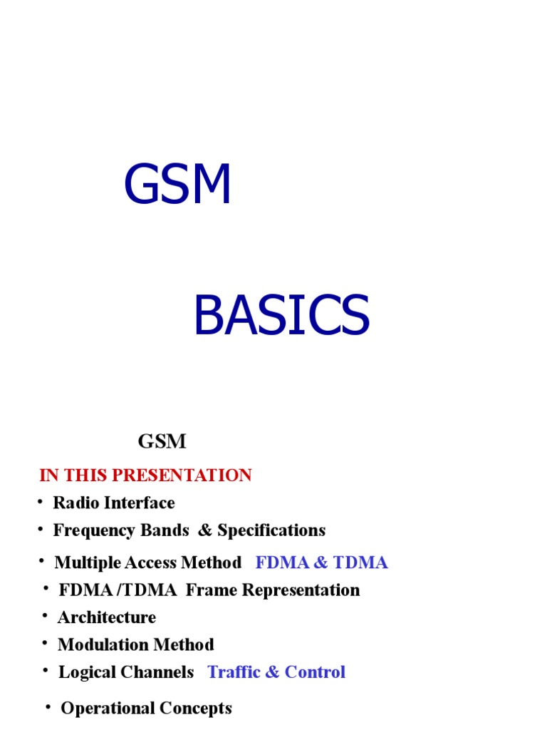 GSM Basics | PDF | Gsm | Forward Error Correction