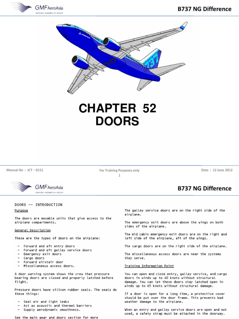 B737 NG Door Differences Manual | PDF | Boeing | Jet Aircraft