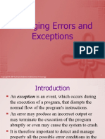 Managing Errors and Exceptions