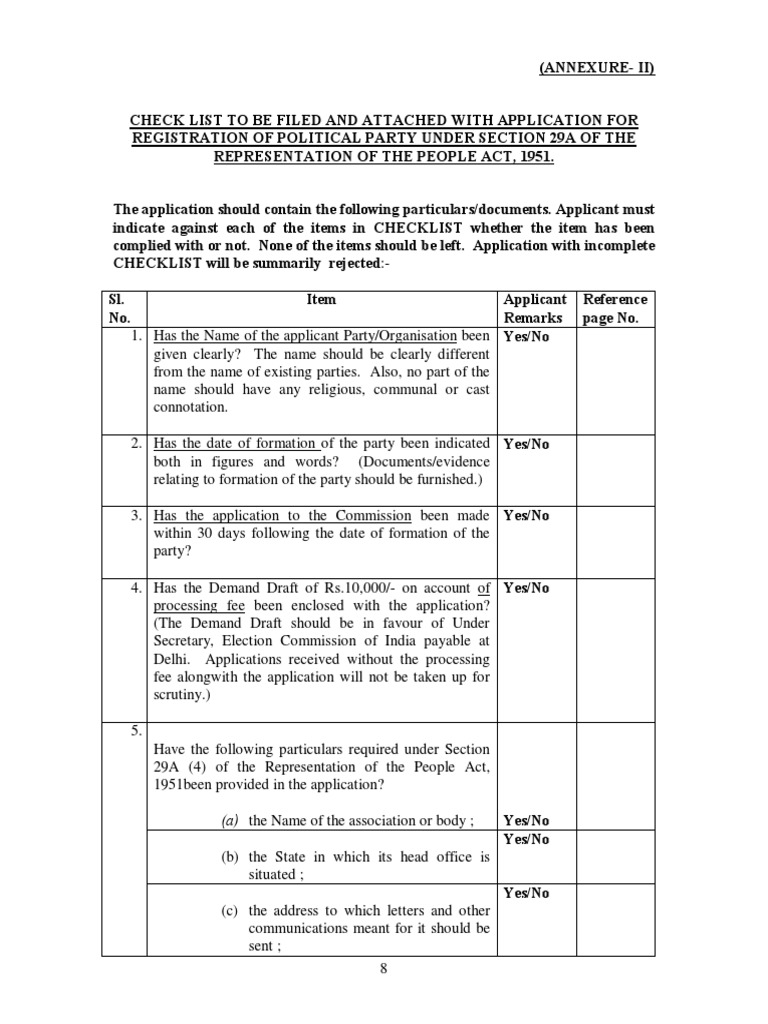 Annexure a Checklist Notary Public Constitution