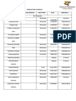 Production Schedule: Process Website/ Medium Time Taken Date Individual Pre-Production