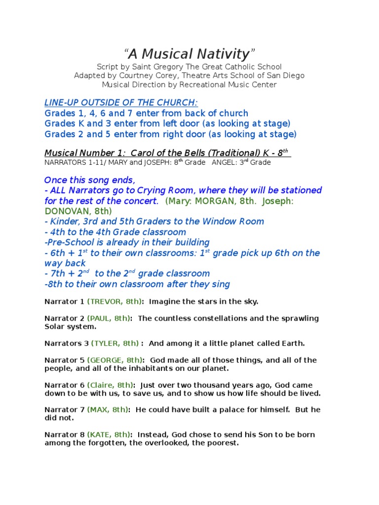 Musical Nativity Script for School Performance | PDF | Biblical Magi ...
