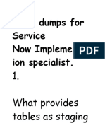 Implementation Dumps For Service Now