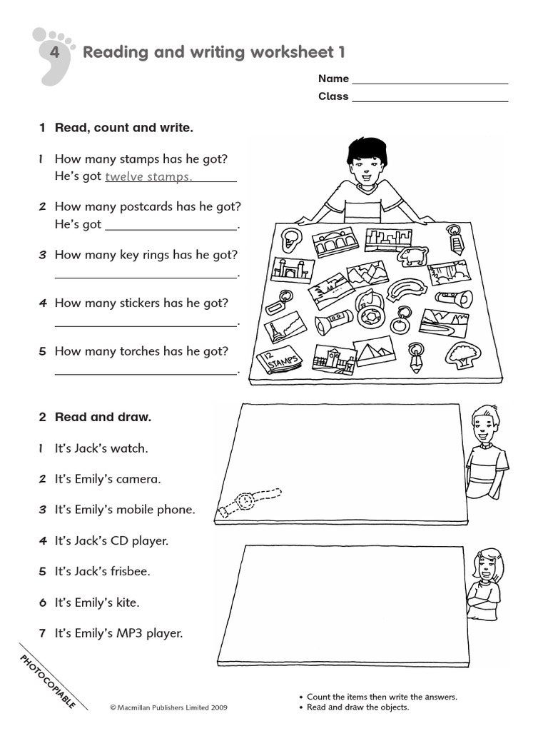 Reading and Writing Worksheet 1 4: Twelve Stamps | PDF