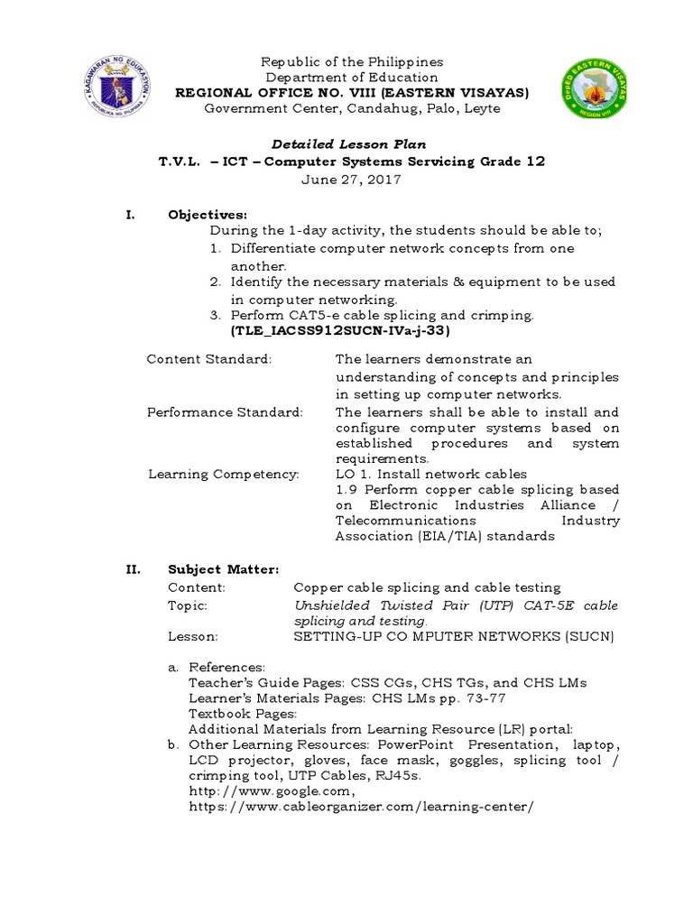 Dlp - sample detailed lesson plan | Lesson Plan | Equipment