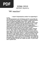 Download SONA 2010 Reaction Paper by Stay See Kate SN35244685 doc pdf