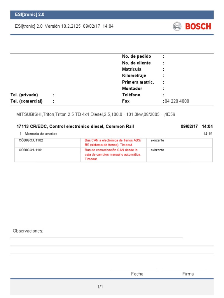 Códigos de error U1101 y U1102 Mitsubishi | PDF