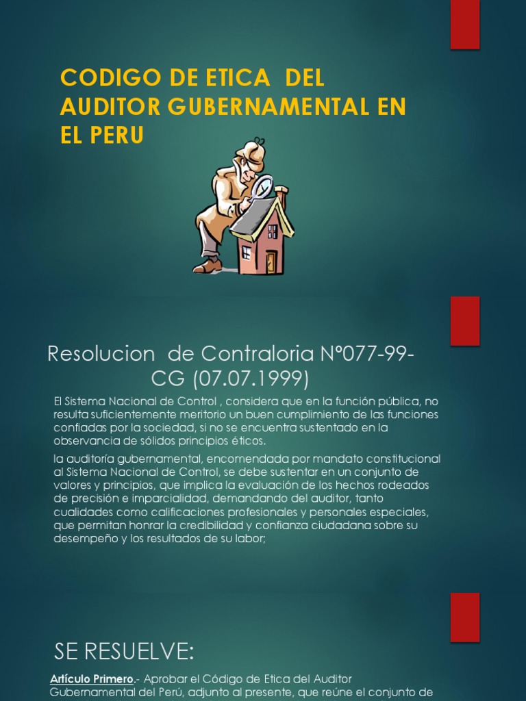 Codigo de Etica Del Auditor Gubernamental en El | PDF | Contralor ...