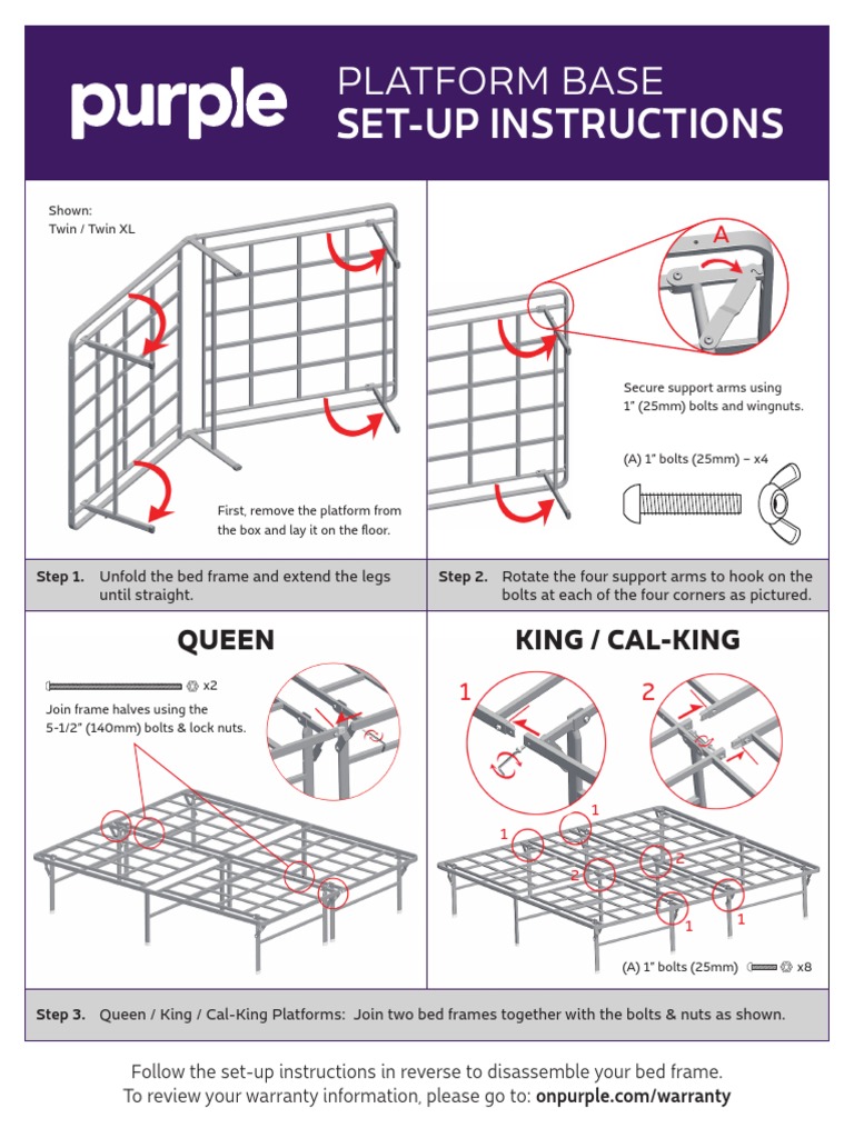 Purple Platform Base Setup Instructions PDF