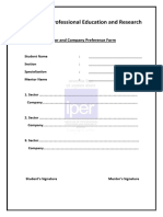 Form For Sector and Company