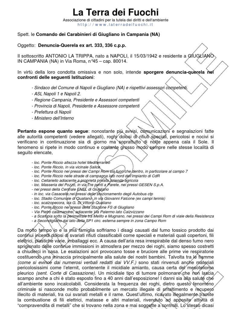 FAC SIMILE Querela Collettiva | PDF