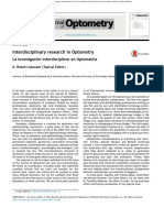 Interdisciplinary Research in Optometry: La Investigación Interdisciplinar en Optometría