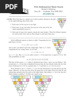 USA Mathematical Talent Search Round 1 Solutions Year 22 - Academic Year 2010-2011