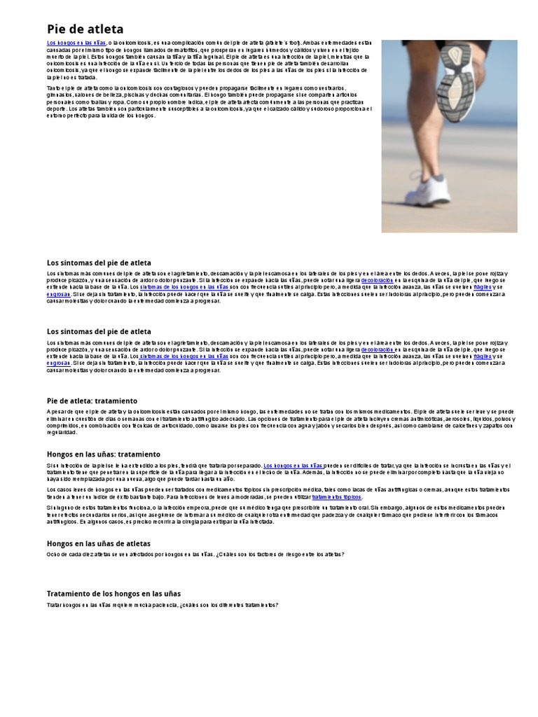 Pie de Atleta Síntomas, Causas y Tratamientos Nail (Anatomy