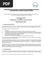 IL977 19-03-2014 (att.01) IFRA-Cosmetics Europe - Guidelines on Exchange of Information between Fragrance Suppliers and Cosmetic Manufacturers.docx