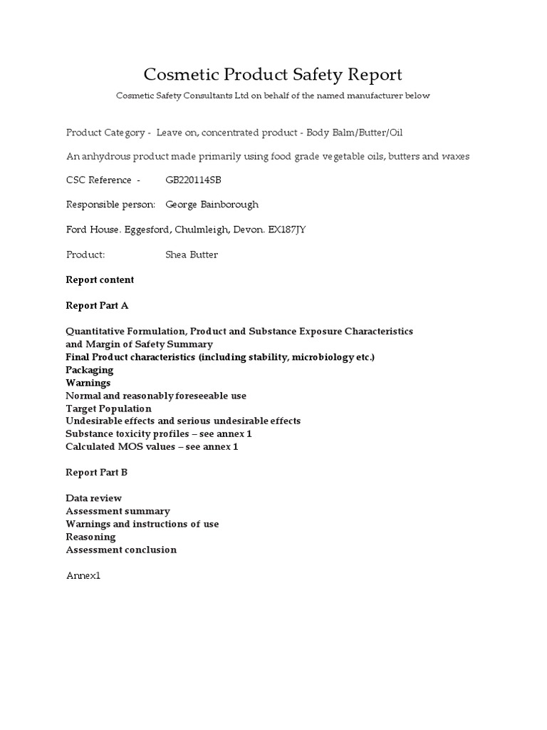 sheabuttercosmeticsafetyreport.pdf Cosmetics Toxicity