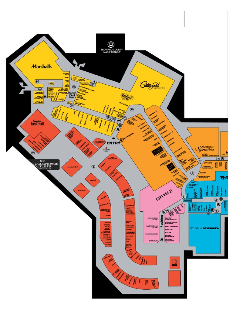 Sawgrass Mills Miami Mapa Lojas